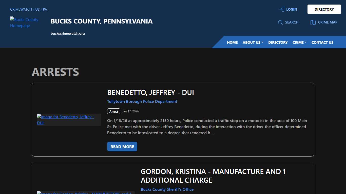 Arrests for Bucks County, Pennsylvania | CRIMEWATCH